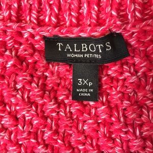Talbots Petite Pink Marled Cotton Sweater